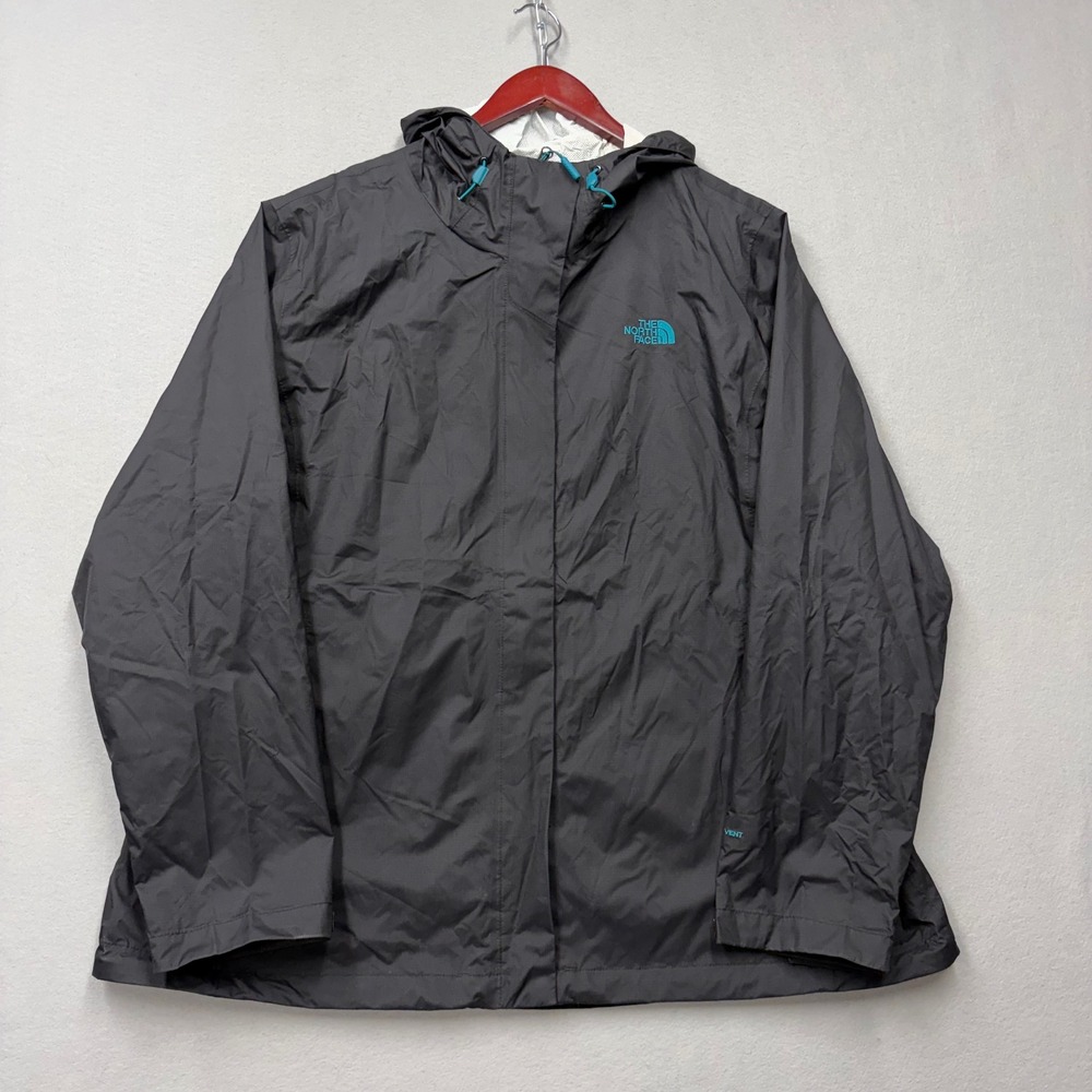 The North Face Rain Jacket Womens XXXL Dark Gray DryVent Hooded Shell P43